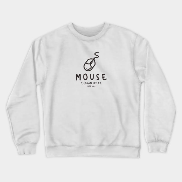 Mouse Icon Vintage Simple Line Art Crewneck Sweatshirt by brographic